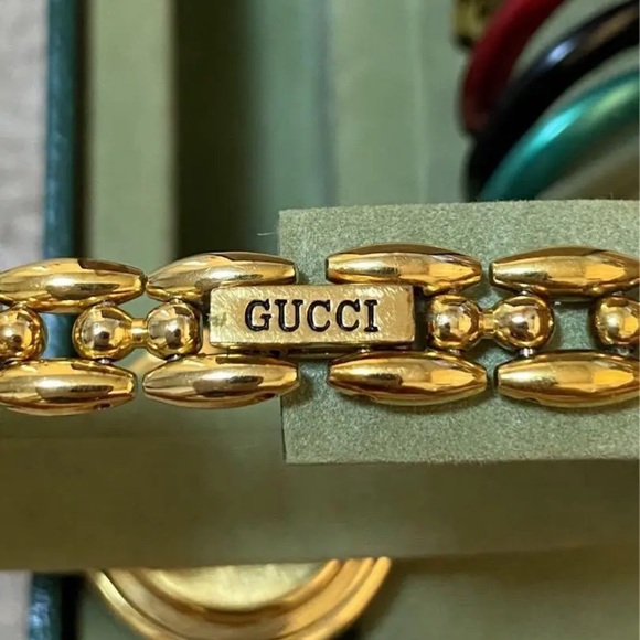 Gucci Metallic Vintage Watch Bracelet 14k gold plated SWISS MADE QUARTZ - Picture 3 of 11